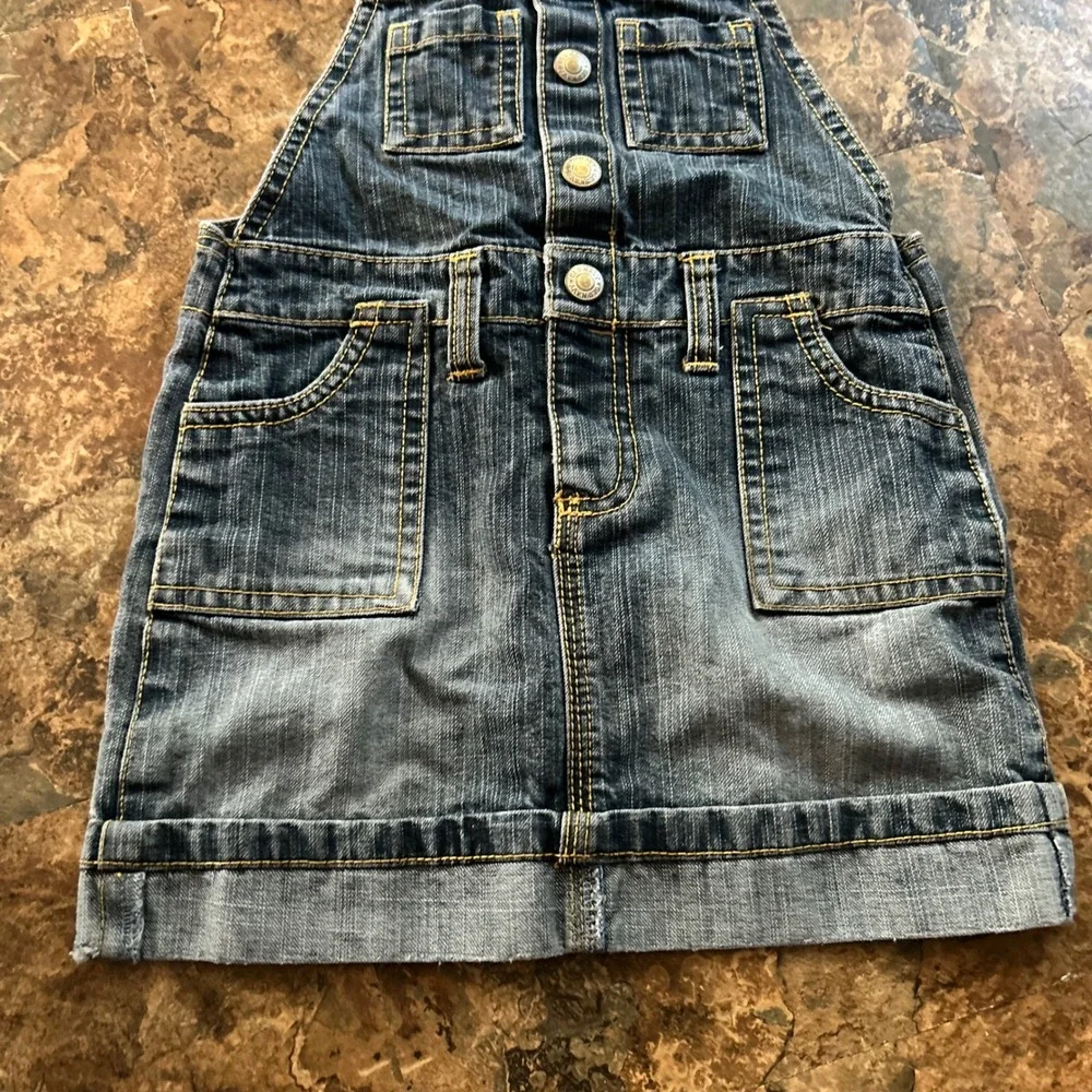 Old Navy Jean Overall Skirt Toddler Girls Size 3T Blue Denim Overalls One Piece